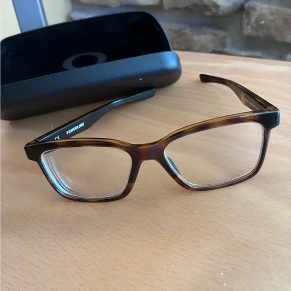 Oakley Fenceline Tortoiseshell Rectangular Glasses - Brown/Black - Picture 2 of 5